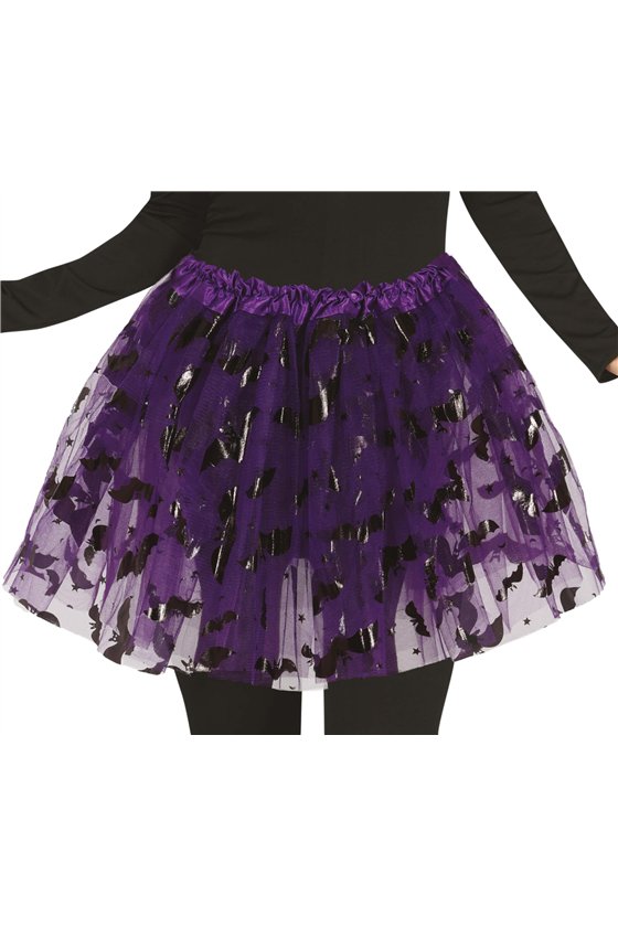 DECORATED PURPLE TUTU HALLOWEEN 40 CMS