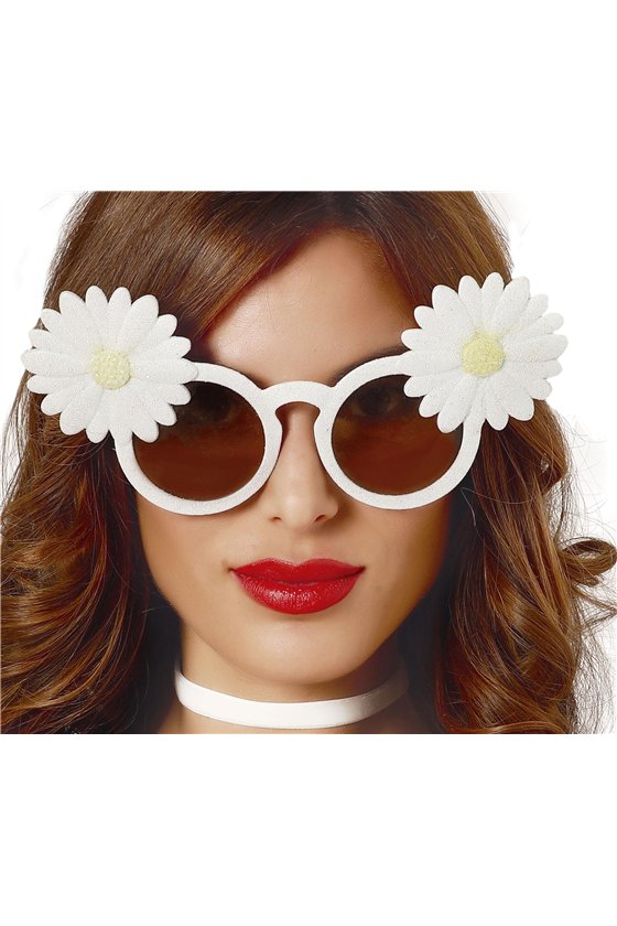 WHITE GLASSES WITH DAISIES