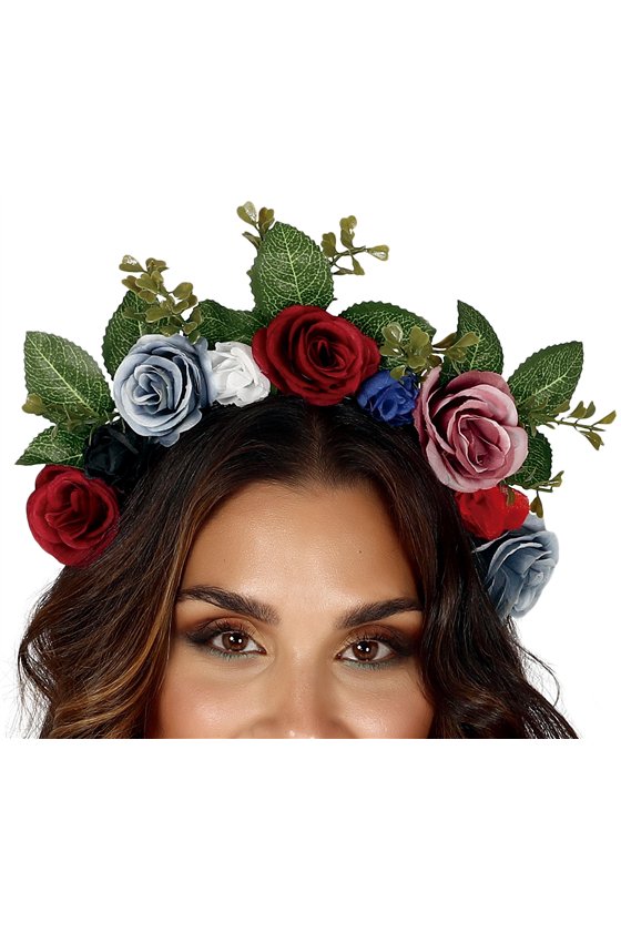 FLOWER HAIRBAND WITH LEAVES