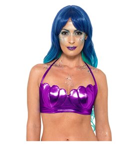 Mermaid Shell Bikini Bra Top, Purple