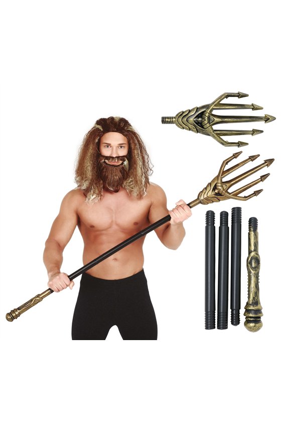 GOLD TRIDENT GOD OF THE SEAS 120 CMS.