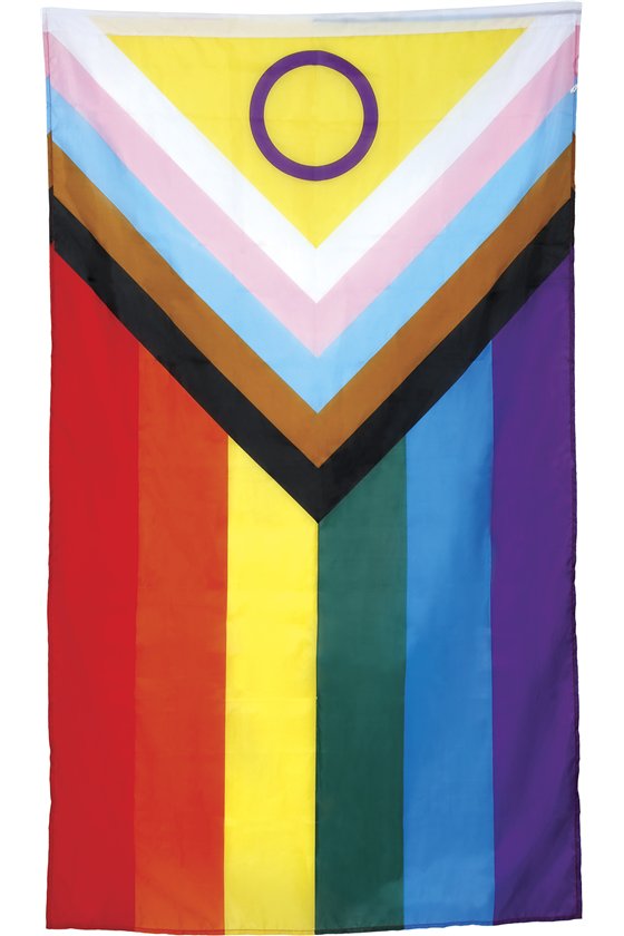 INCLUSIVE LGBTQI+ PRIDE RAINBOW FLAG, 90X150CM