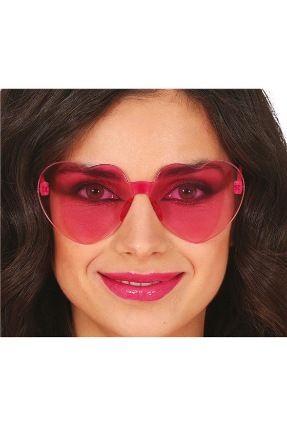TRANSPARENT PINK HEART GLASSES