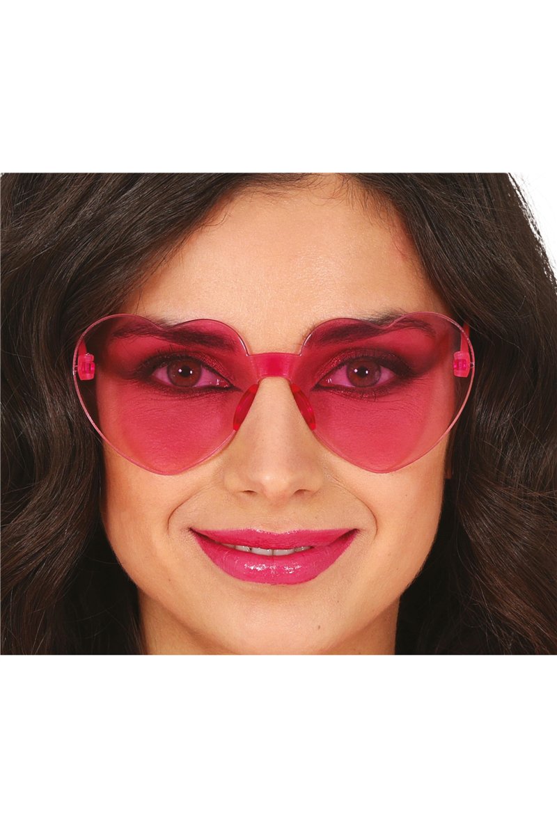 TRANSPARENT PINK HEART GLASSES