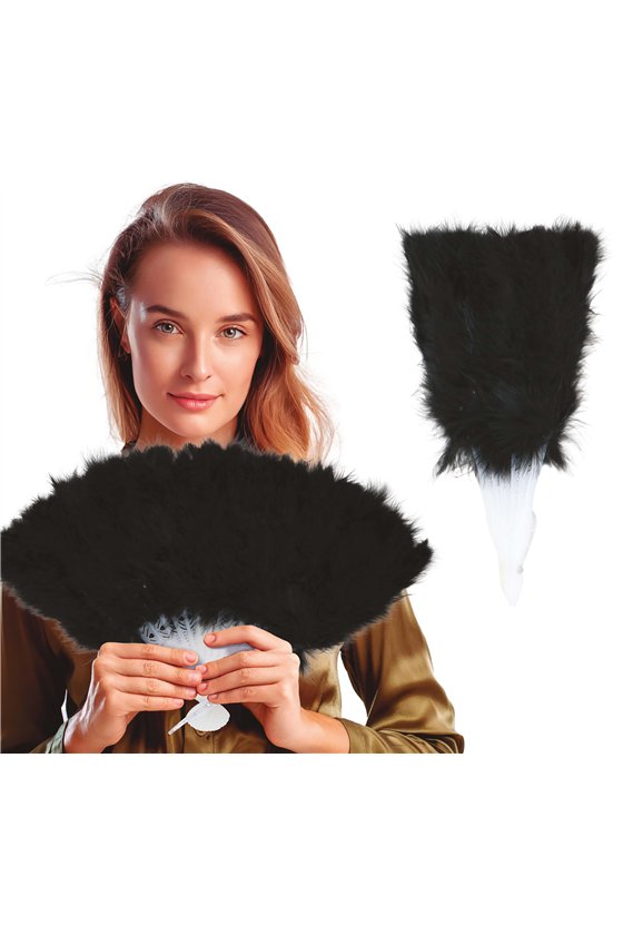 STRUT BLACK FEATHER FAN, 16 SHEETS