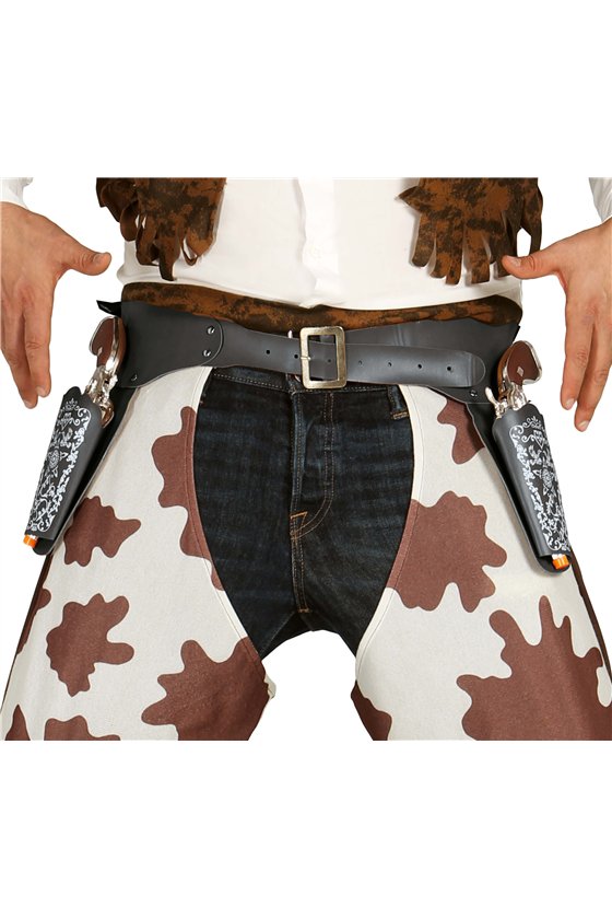 DOUBLE BLACK HOLSTER WITH TWO GUNS