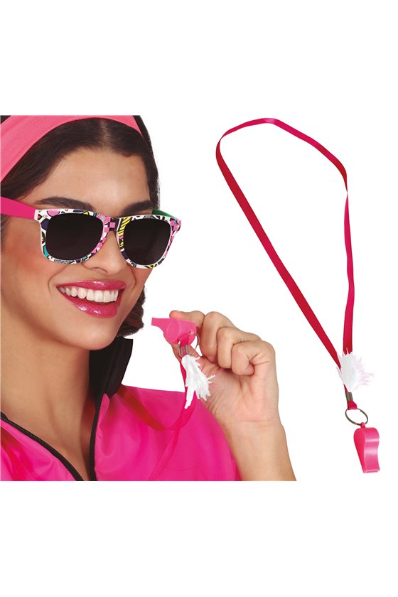 PINK WHISTLE WITH RIBBON