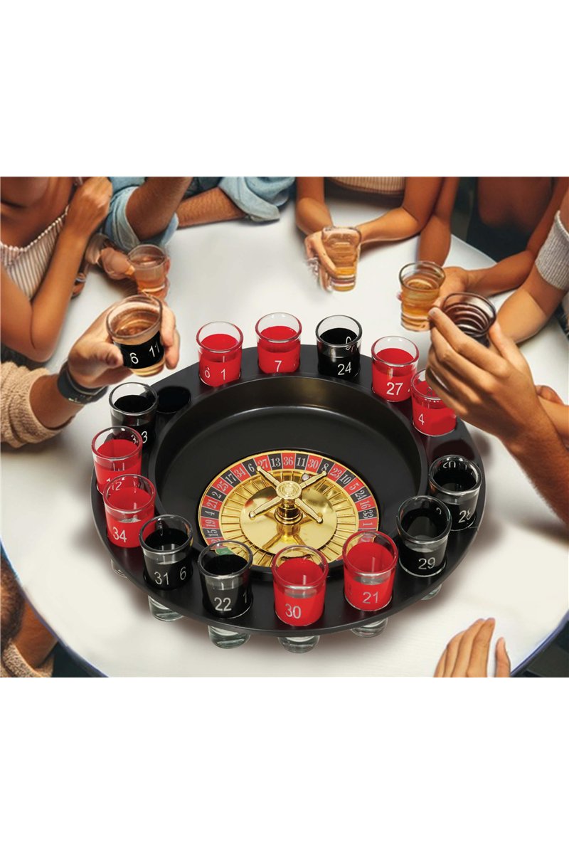 ROULETTE DRINKING GAME 29 CM, 16 GLASSES X 4.5 CM