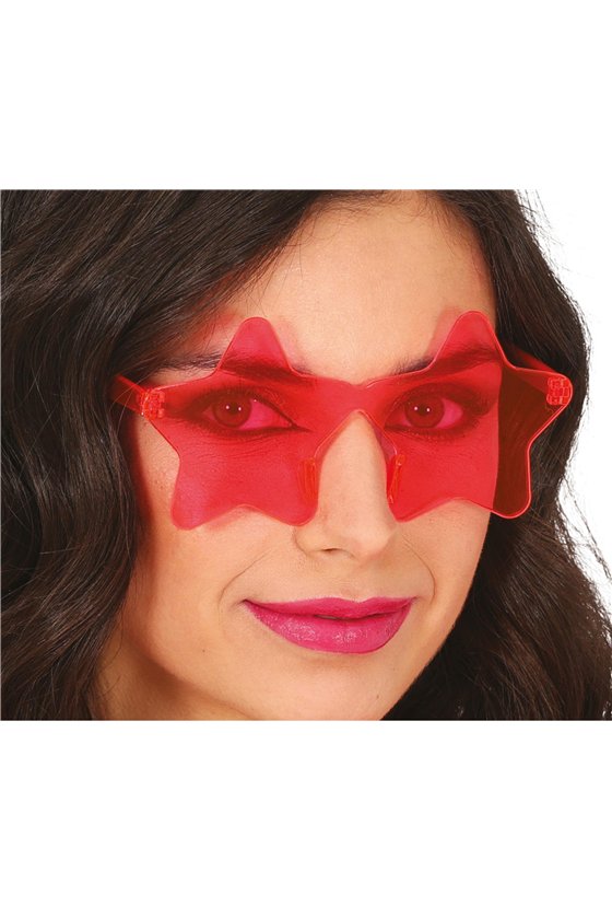 TRANSPARENT PINK STAR GLASSES