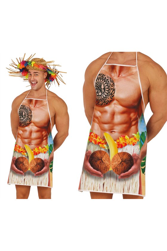 FUNNY HAWAIIAN APRON, MEN