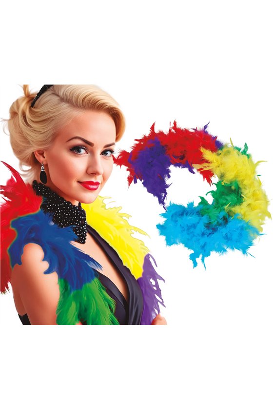 MULTICOLOUR FEATHER BOA (40 GR) 