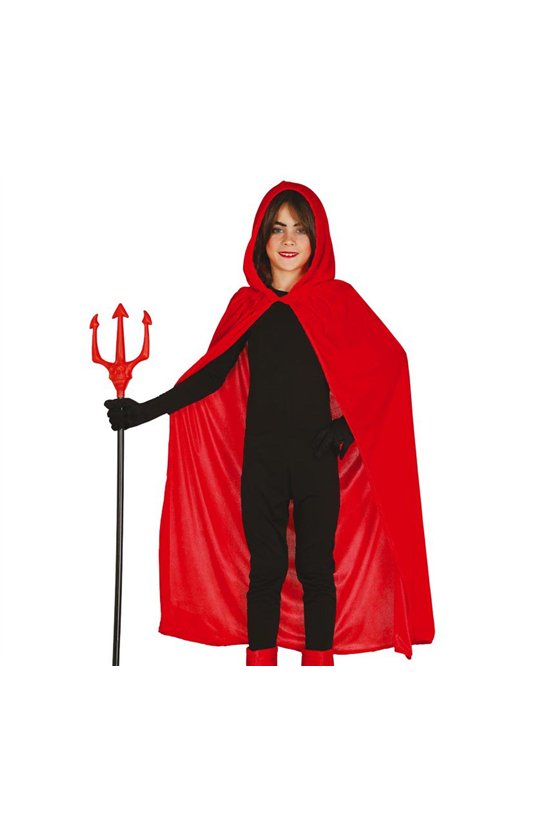 CHILD RED VELVET CAPE WITH HOOD 100 CMS