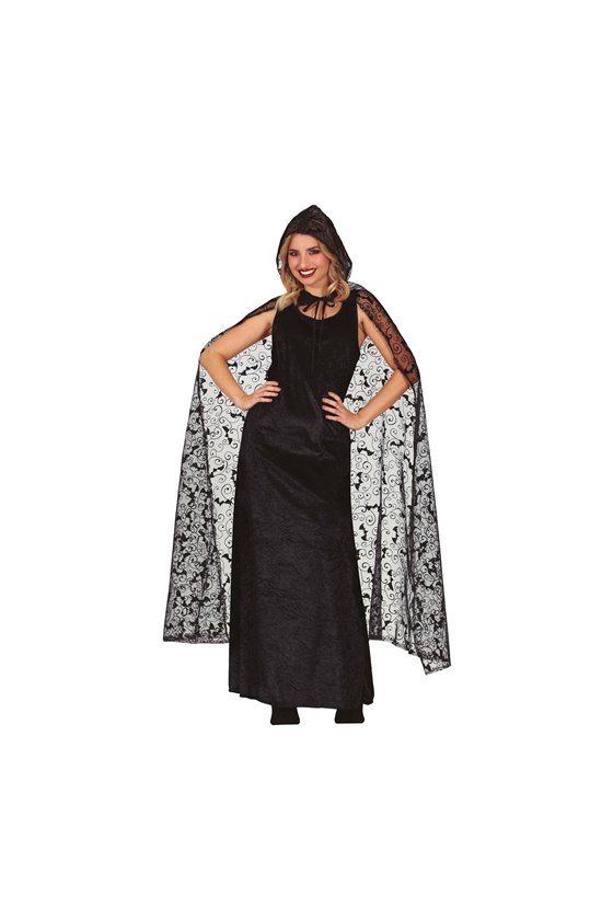 HALLOWEEN CAPE WITH HOOD, 120 CMS