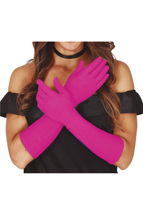 GLOVES, 42 CM, FUCHSIA