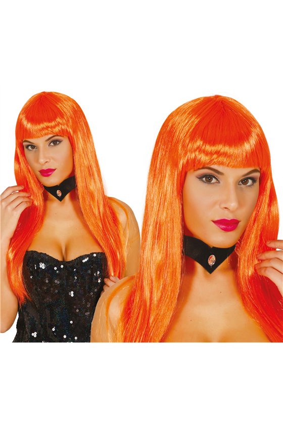 LONG ORANGE WIG