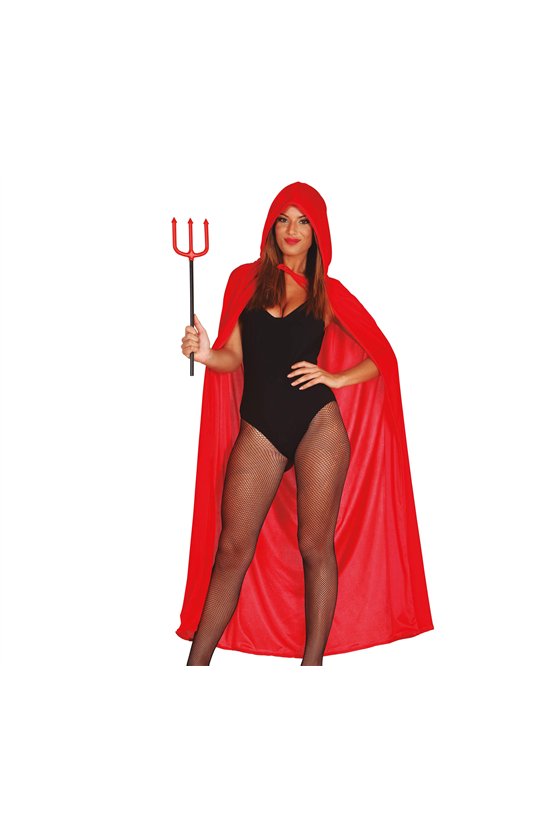 RED VELVET CLOACK WITH HOOD 130 CM