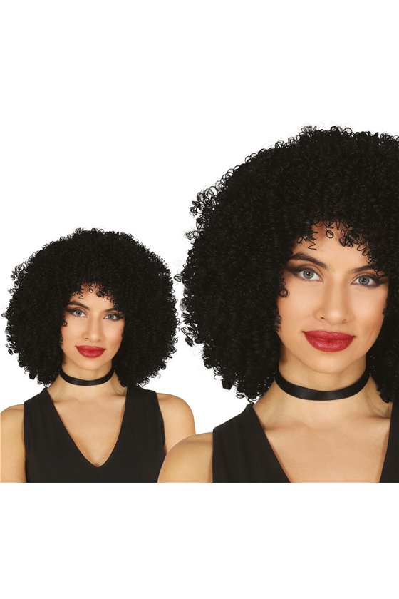 BLACK CURLY WIG  (BOX IN CONTAINER)