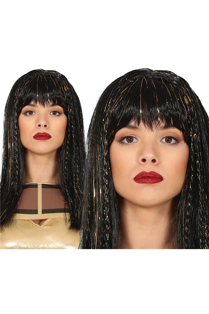 BLACK WITH GOLD MANE WIG  (BOX IN CONTAI