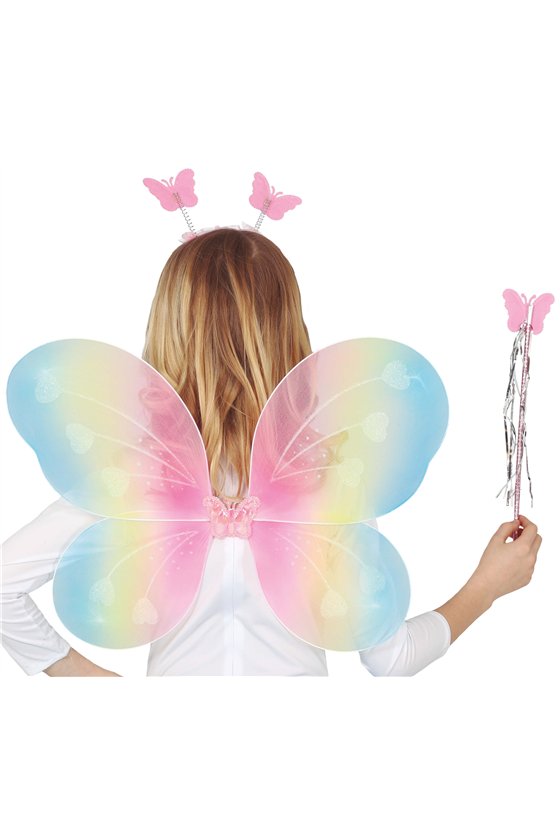 MULTIC.WINGS 48X38 CM WITH TIARA AND WAN