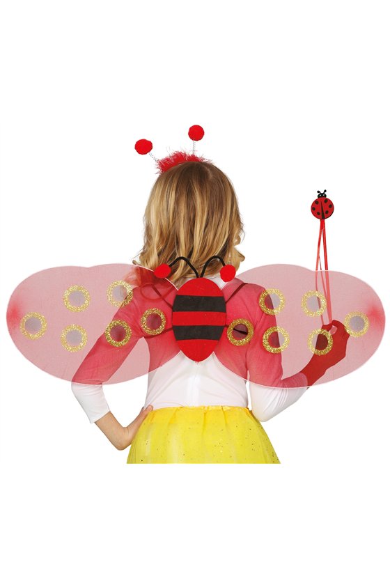 LADYBUG WINGS 78X26 CM WITH TIARA AND WA