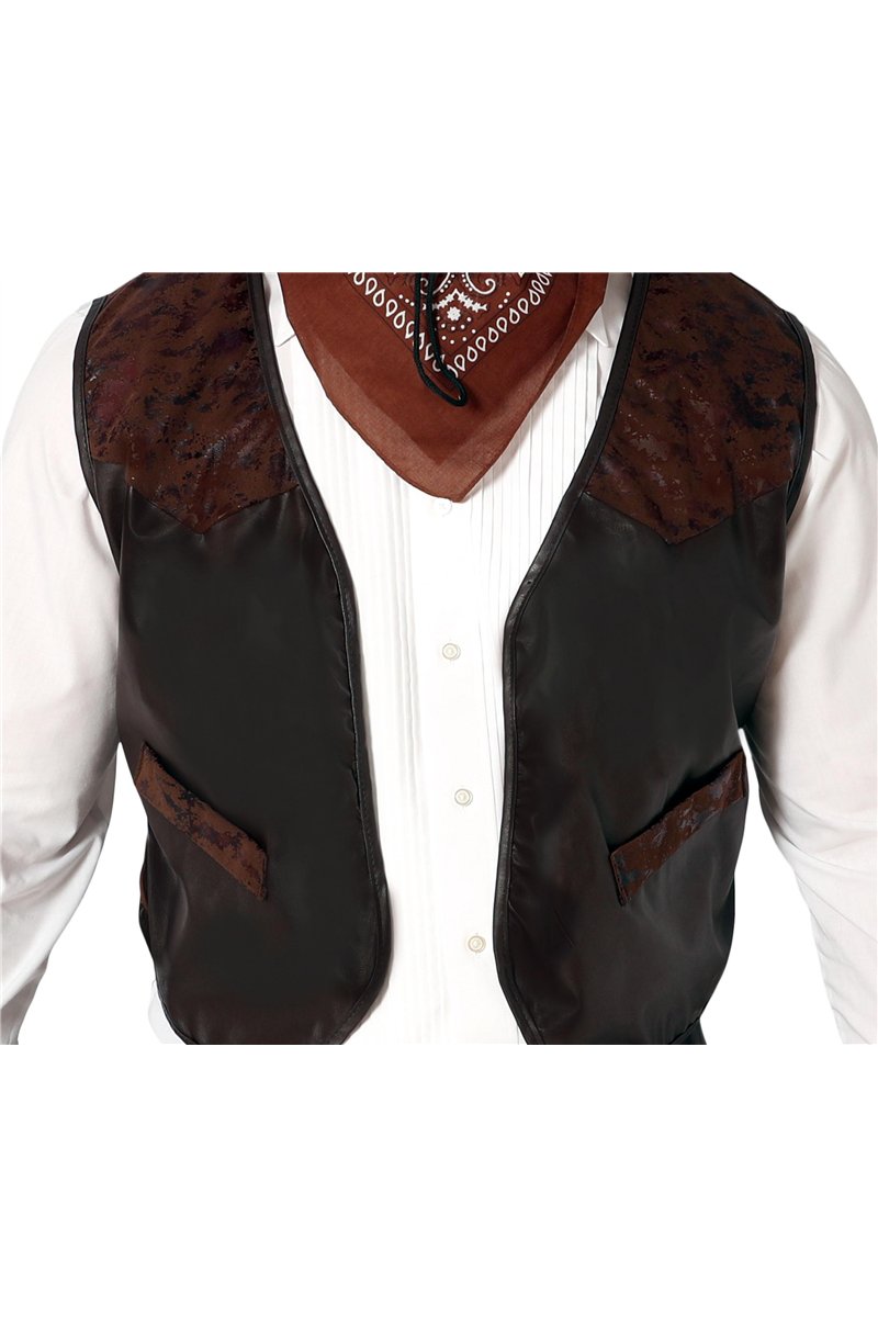 BROWN LEATHER LIKE SKIN VEST