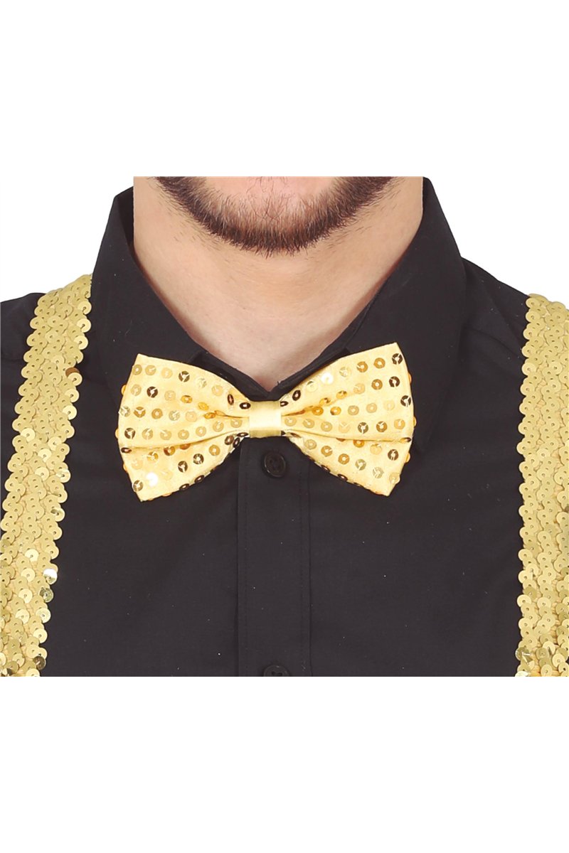 SEQUIN BOW TIE GOLD
