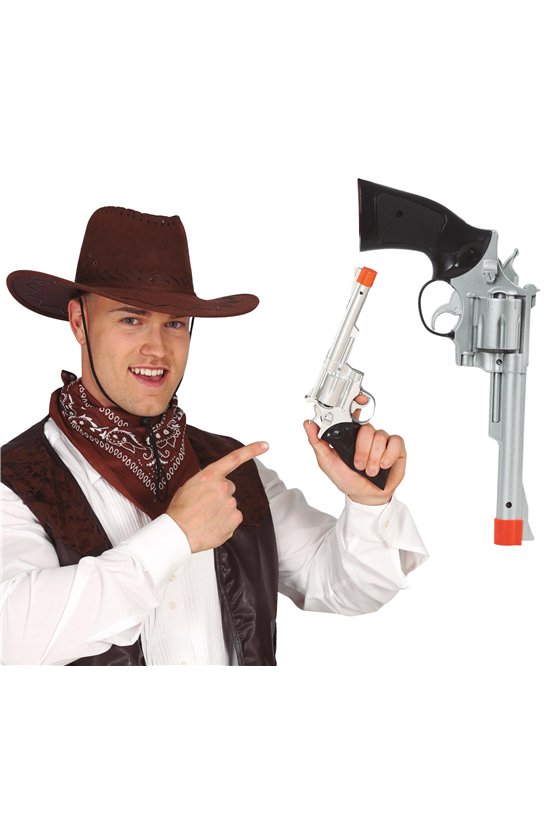 SILVER COWBOY GUN 32 CMS