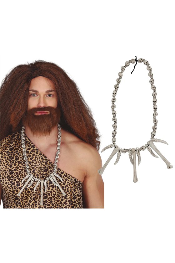 NECKLACE CAVEMAN WITH SKULL AND CROSSBONES