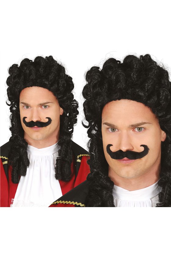 PIRATE CAPTAIN WITH MOUSTACHE WIG  (BOX 
