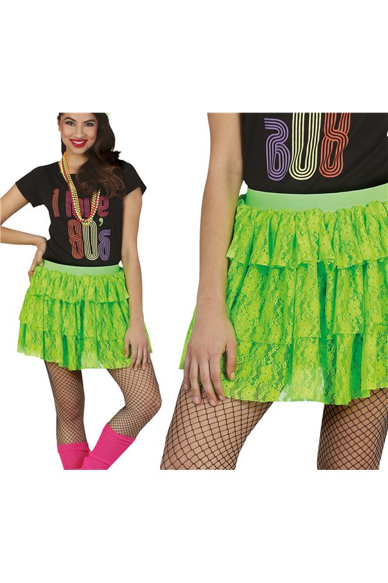NEON GREEN '80s SKIRT