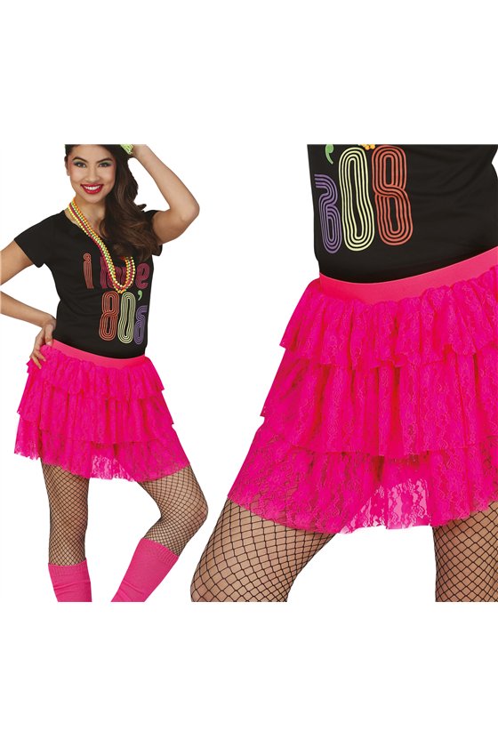 NEON PINK '80s SKIRT
