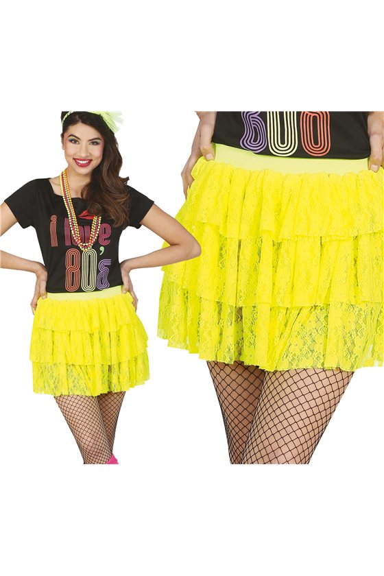 NEON YELLOW '80s SKIRT
