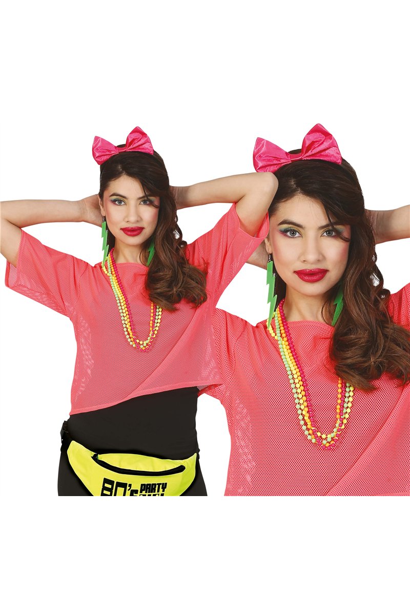 NEON PINK FISHNET T-SHIRT