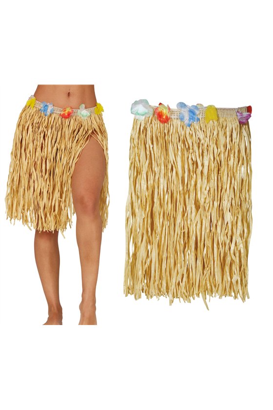 HAWAIAN STRAW SKIRT 40 CMS, ADULT