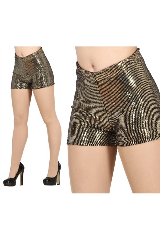 SEQUIN SHORTS GOLD 42-44