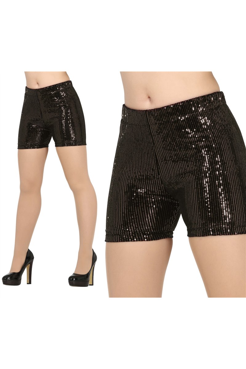 SEQUIN SHORTS BLACK 42-44
