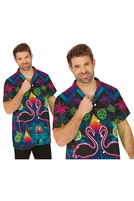 NEON FLAMINGOS SHIRT, ADULT, 48 - 50 (M)