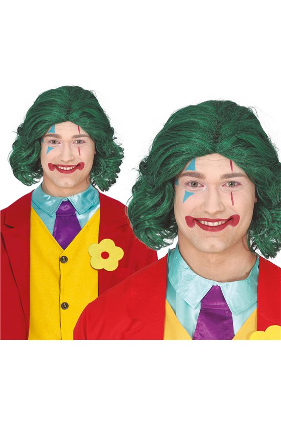 MAN GREEN MEDIUM LENGTH WIG - BOX