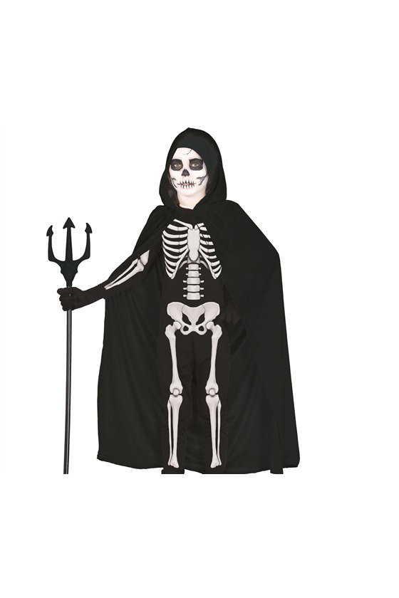 CHILD BLACK VELVET CAPE WITH HOOD 100 CMS