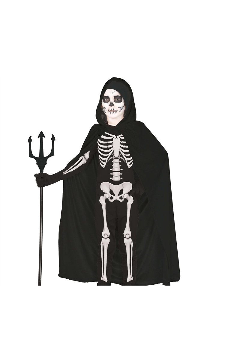 CHILD BLACK VELVET CAPE WITH HOOD 100 CMS