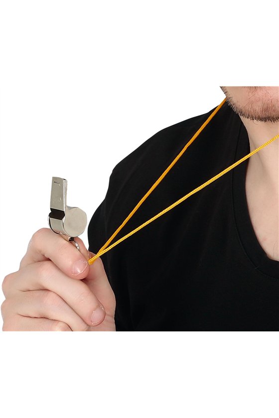 4 METAL WHISTLE WITH ROPE