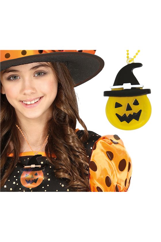 PUMPKIN NECKLACE WITH LEDS 5 CMS