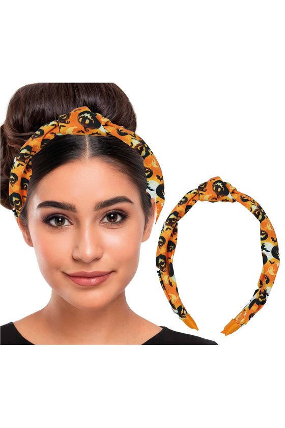 ORANGE PUMPKINS FABRIC HEADBAND