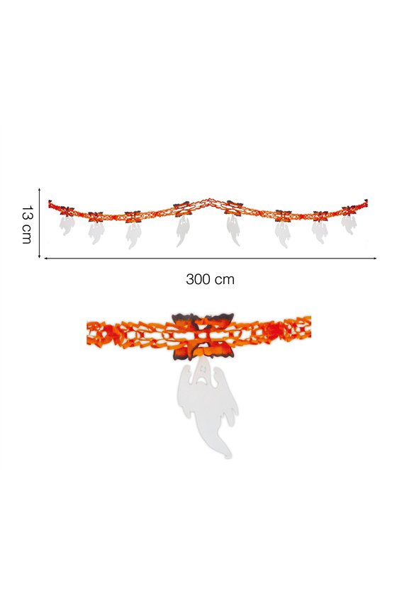 PAPER GHOST HALLOWEEN GARLAND, 13X300 CM