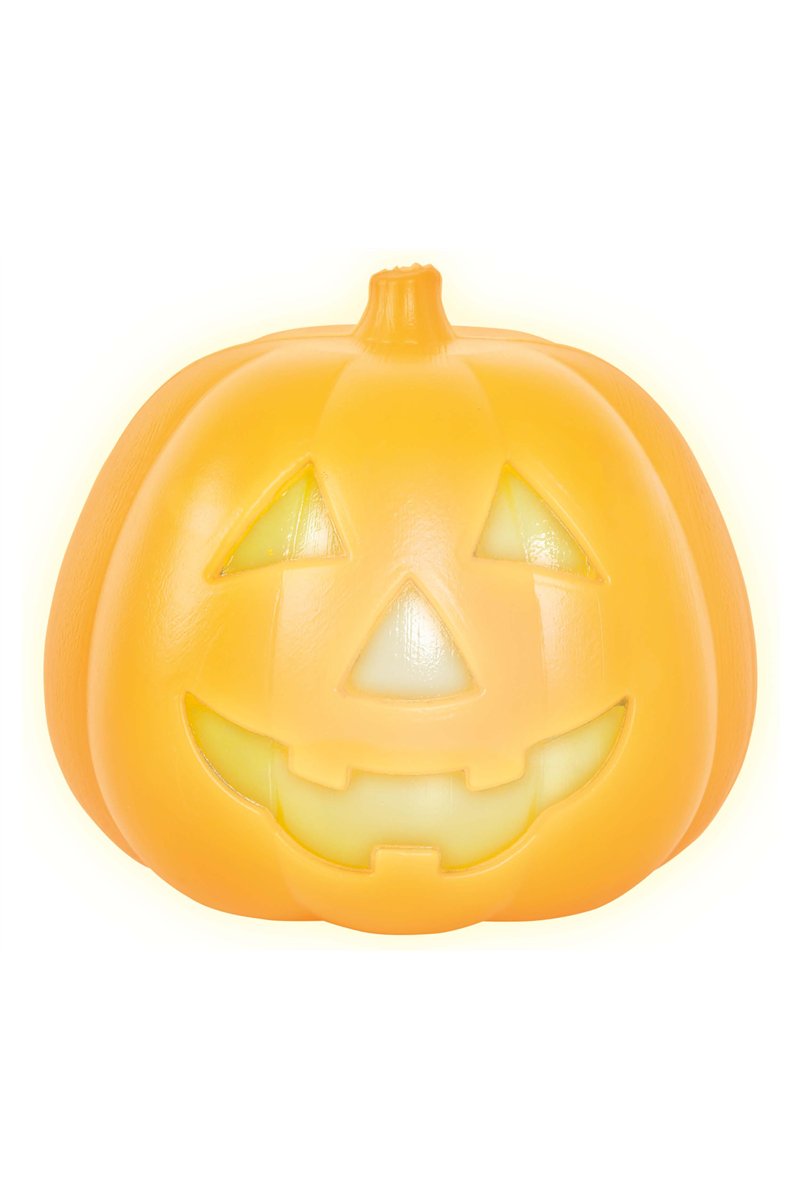 PUMPKIN WITH LIGHT, PLASTIC, 15 CMS.