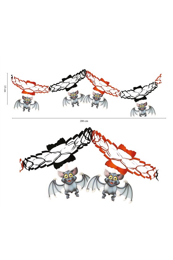 HALLOWEEN FANTASY GARLAND BAT, 15X20 CMS