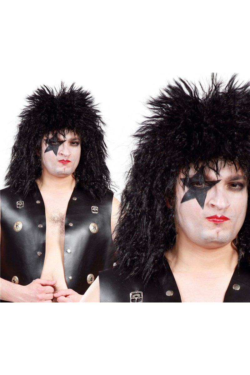 BLACK ROCK STAR WIG (BOX CONTAINER)