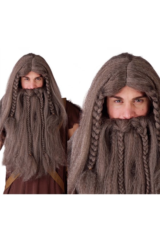 VIKING WIG AND BEARD IN PVC BOX
