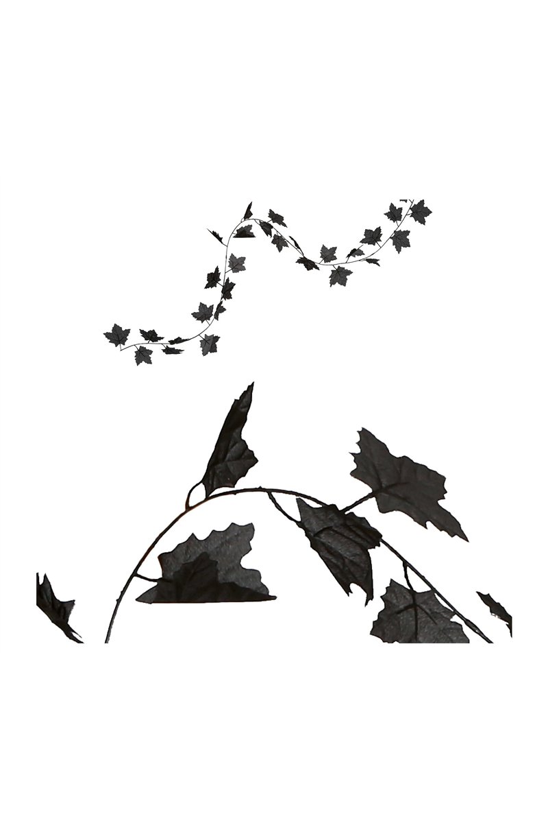 BLACK LEAVES GARLAND 180 CM