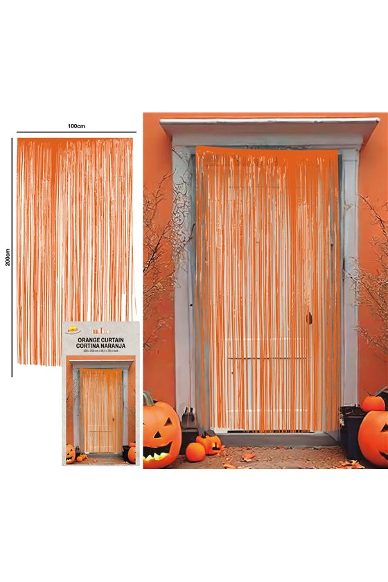 ORANGE DOOR CURTAIN 100X200 CM. PLASTIC